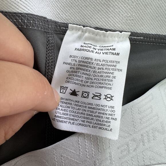 Nike Pro Dri FIT Leggings Womens Large Gray Cropped Training Tight Athletic - Picture 4 of 9